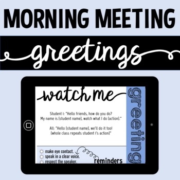 Preview of Boom Cards | Morning Meeting Greetings