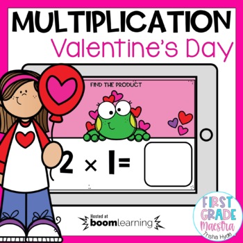 Preview of Boom Cards Multiplication Valentine's Day