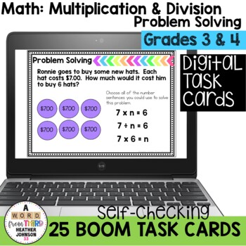 Preview of Boom Cards Multiplication and Division Problem Solving