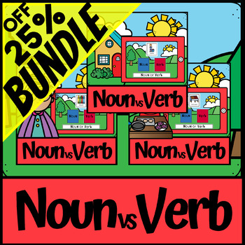 Preview of Boom Cards | Nouns or Verbs Bundle  | Distance Learning
