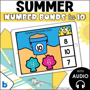 Preview of Number Bonds to 10 | Boom Cards | Summer