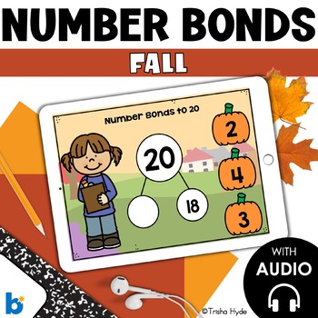 Preview of Boom Cards Number Bonds to 20 Fall