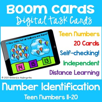 Preview of Boom Cards™: Number Identification (Teen Numbers). Digital. Counting.
