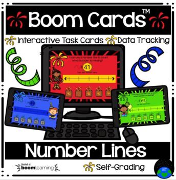 Preview of Boom Cards™ Number Sense Number Lines New Year