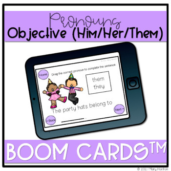 Preview of Boom Cards™ | Objective Pronouns (Him/Her/Them) | Speech Therapy