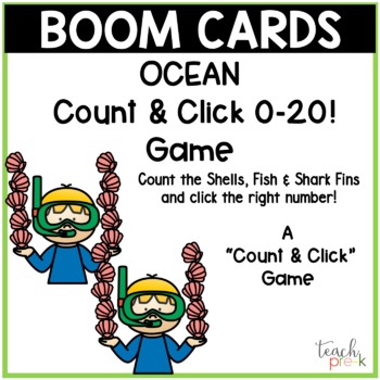 Preview of Boom Cards: Ocean Count & Click 0-20 Matching Distance Learning