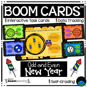 Preview of Boom Cards™ Odd and Even New Year