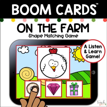 Preview of Boom Cards: On the Farm Shape Matching Game