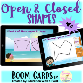 Preview of Boom Cards™ Open and Closed Shapes Geometry Distance Learning