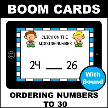 Preview of Boom Cards Ordering Numbers 1-30 Counting to 50 Activity