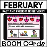 Boom Cards™ |  Past and Present Tense Verbs |  February Th
