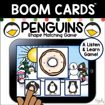 Preview of Boom Cards: Penguin Shape Matching Game