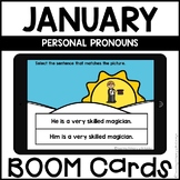 Boom Cards™ | Personal Pronouns | January Themed First Grade