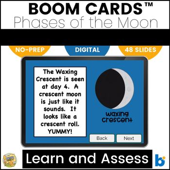 Preview of Boom Cards – Phases of the Moon - Moon Phases - Digital Resource