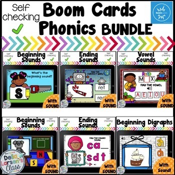 Preview of Boom Cards Phonics and Reading Skills BUNDLE
