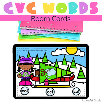 Preview of Boom Cards Phonics CVC Words Digital Phonics Activities