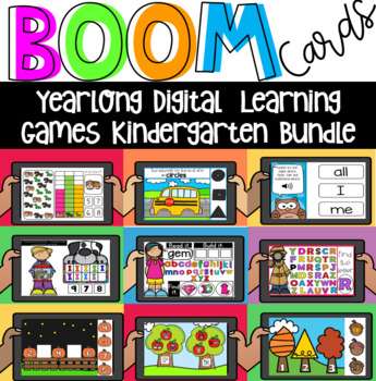 Preview of BOOM Kindergarten Digital Learning ELA and Math Growing Bundle