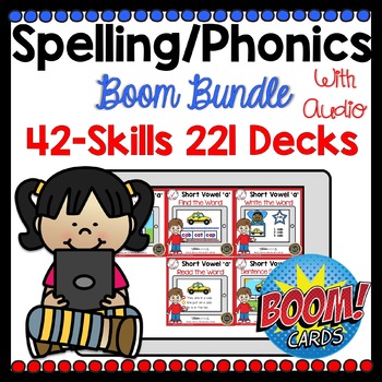 Preview of Boom Cards Phonics Spelling Bundle