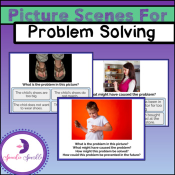 Preview of Boom Cards: Picture Scenes For Problem Solving (Distance Learning)