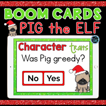 Preview of Boom Cards Pig the Elf Character Traits