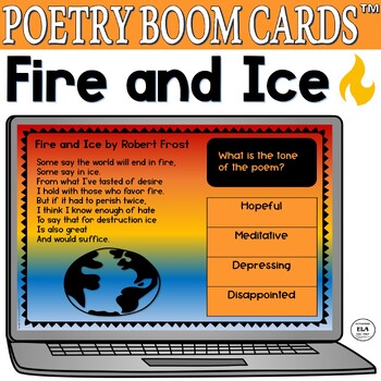 Preview of Boom Cards™ Poetry Quiz Reading Comprehension Test Prep Poem Middle High School