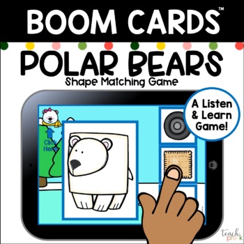 Preview of Boom Cards: Polar Bears Shape Matching Game