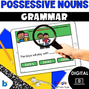 Preview of Possessive Nouns | Grammar | Digital Game | Boom Cards | Google Slides