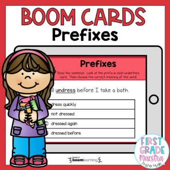 Preview of Boom Cards Prefixes Back to School