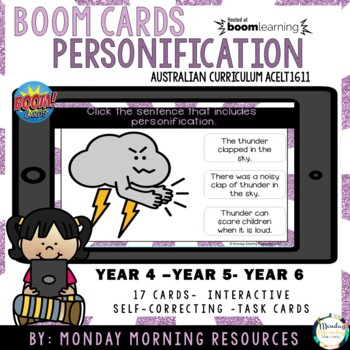 Preview of Boom Cards™ Presenting Personification Figurative Language - Distance Learning