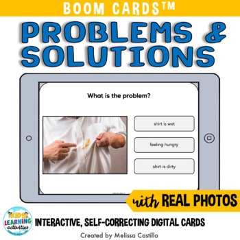Preview of Boom Cards™ Problem Solving and Solutions (real photos)