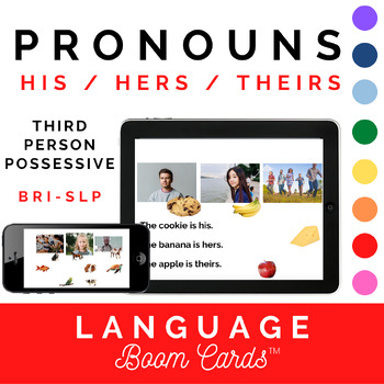Preview of Pronouns His Hers Theirs Third Person Possessive Pronouns BOOM CARDS™