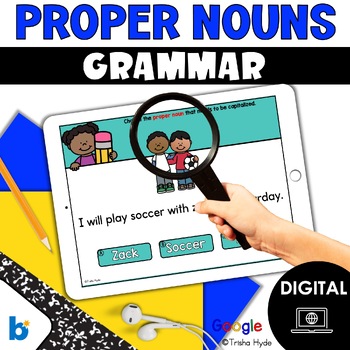 Preview of Proper Nouns | Grammar | Digital Game | Boom Cards | Google Slides