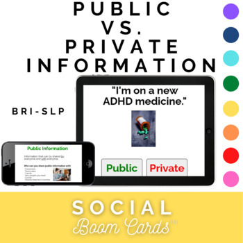 Preview of Public vs. Private Information BOOM CARDS™