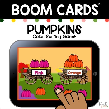 Preview of Boom Cards: Pumpkins Color Sort  *Distance Learning