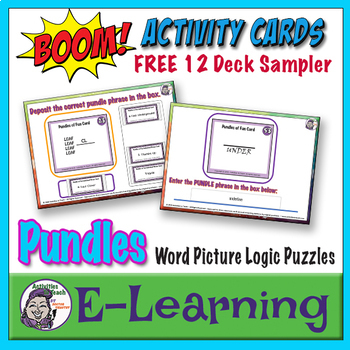 Preview of Boom Cards: Rebus Puzzles Brain Teasers Logic Puzzles Dingbats Pictograms FREE