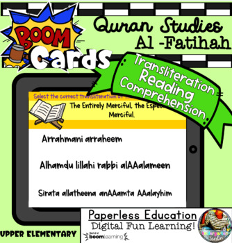 Preview of Boom Cards | Quran Studies - Surah Al-Fatihah | Reading Comprehension