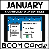 Boom Cards™ |  R-Controlled ER in Sentences | January Them