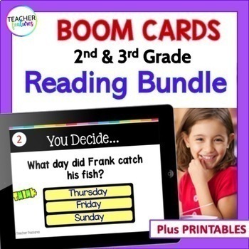 Preview of BOOM CARDS READING COMPREHENSION PASSAGES 2nd 3rd Grade NONFICTION TEXT FEATURES