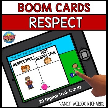 Preview of Boom Cards RESPECT Activities for Social Emotional Learning | Distance Learning