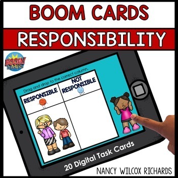 Preview of Boom Cards RESPONSIBILITY for Social Emotional Learning | Distance Learning