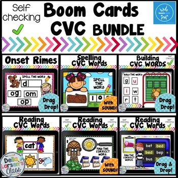 Preview of Reading and Blending CVC Words Phonemic Awareness Boom Cards