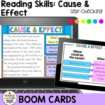 Preview of Boom Cards Reading ELA Cause and Effect
