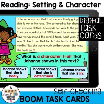 Preview of Boom Cards Reading ELA Setting & Character
