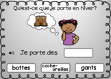 Boom Cards™ Reading Words in French - Winter clothes / les