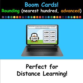 Preview of Boom Cards - Rounding (nearest hundred, advanced) - 30 Card Set