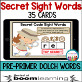 Boom Cards | Secret Code Sight Words Pre Primer