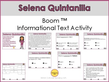 Preview of Boom Cards™ Selena Quintanilla - Activity Packet