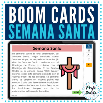 Preview of Boom Cards Semana Santa | 10 Spanish Easter Readings