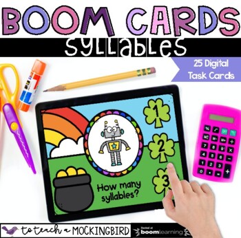 Preview of Boom Cards - Shamrock Syllables FREEBIE