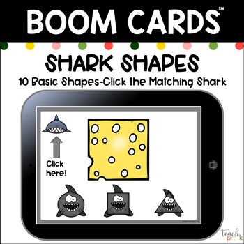 Preview of Boom Cards: Shark Shapes  Distance Learning